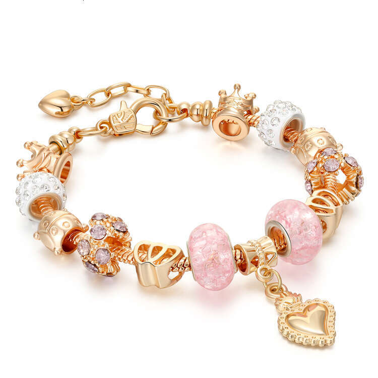 New DIY Alloy Shell Large Hole Gold Bead Bracelet