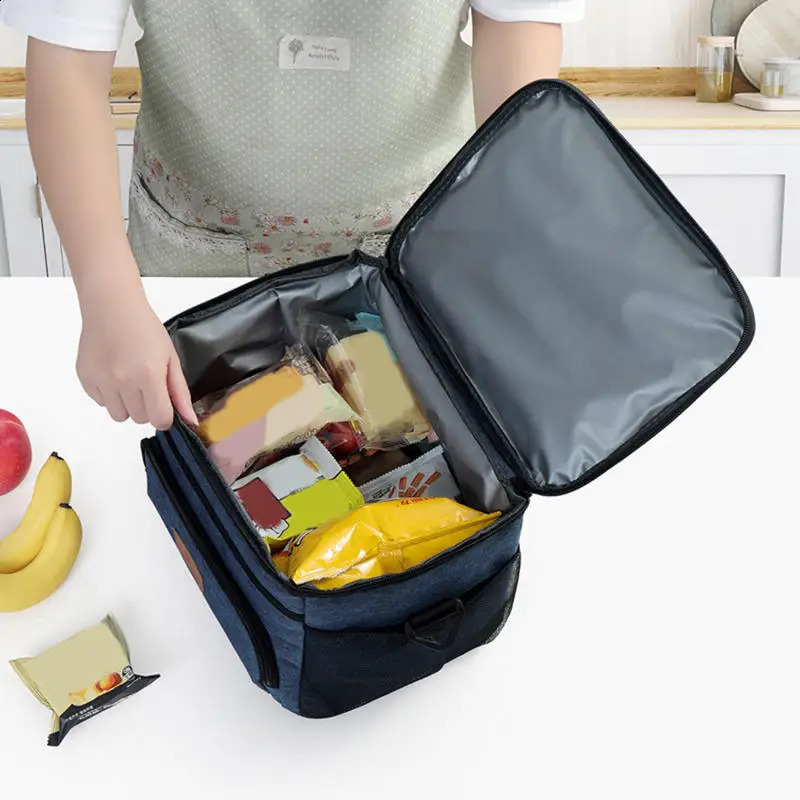 Large Capacity Leak Proof Lunch Backpack Thermal Picnic Cool and Warm Insulated Bag Outdoor Storage Shoulder Bag 250528