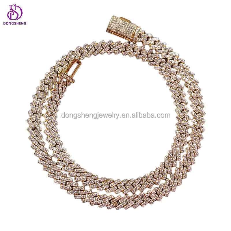 Pass Diamond Tester Men Iced Out Fashion Jewelry Necklaces 8mm 10mm 925 Silver Vvs Moissanite Cuban Link Chain
