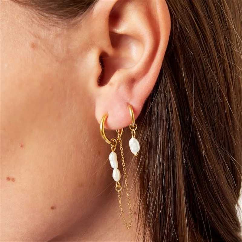 ROXI 925 Sterling Silver Pearls Earrings For Women Wedding Fine Jewelry Piercing Earrings Hoops Bohemia Pendientes Plata Earings L250527