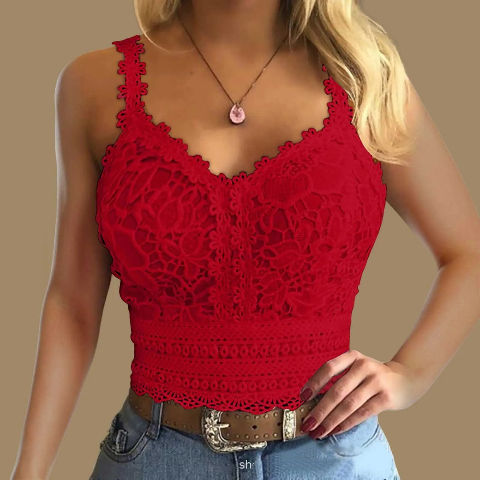 Active Tops For Women Fashion Lace Strap Splice V Neck Tank Vest Shirt Crop Top Female Streetwear Y2k Cropped Basics Tees 250527