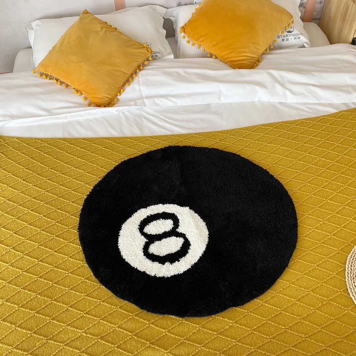 LAKEA 8 Ball Rug Black Round Rug Carpet Non-Slip Flocking Floor Area Rug Bath Mat for Living Room Bathroom Decor Room Home Decor R250528 M260207