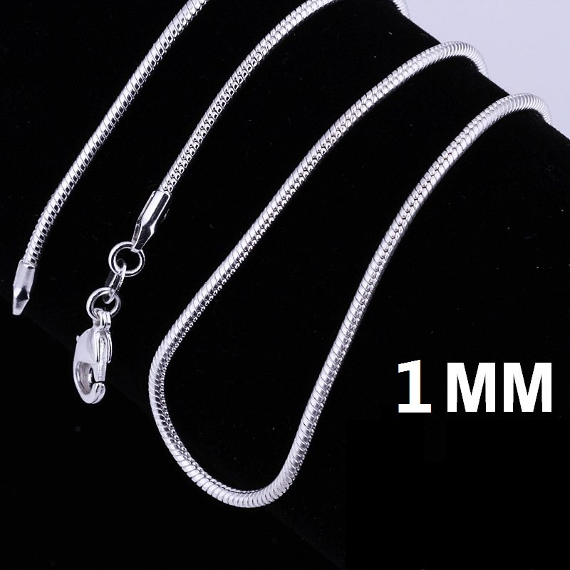 Chains Necklaces Pendants Jewelry 925 Sterling Sier Plated Necklace Chain 16"18"20"22"24" 1Mm Thin Box Bike Pendant For Women