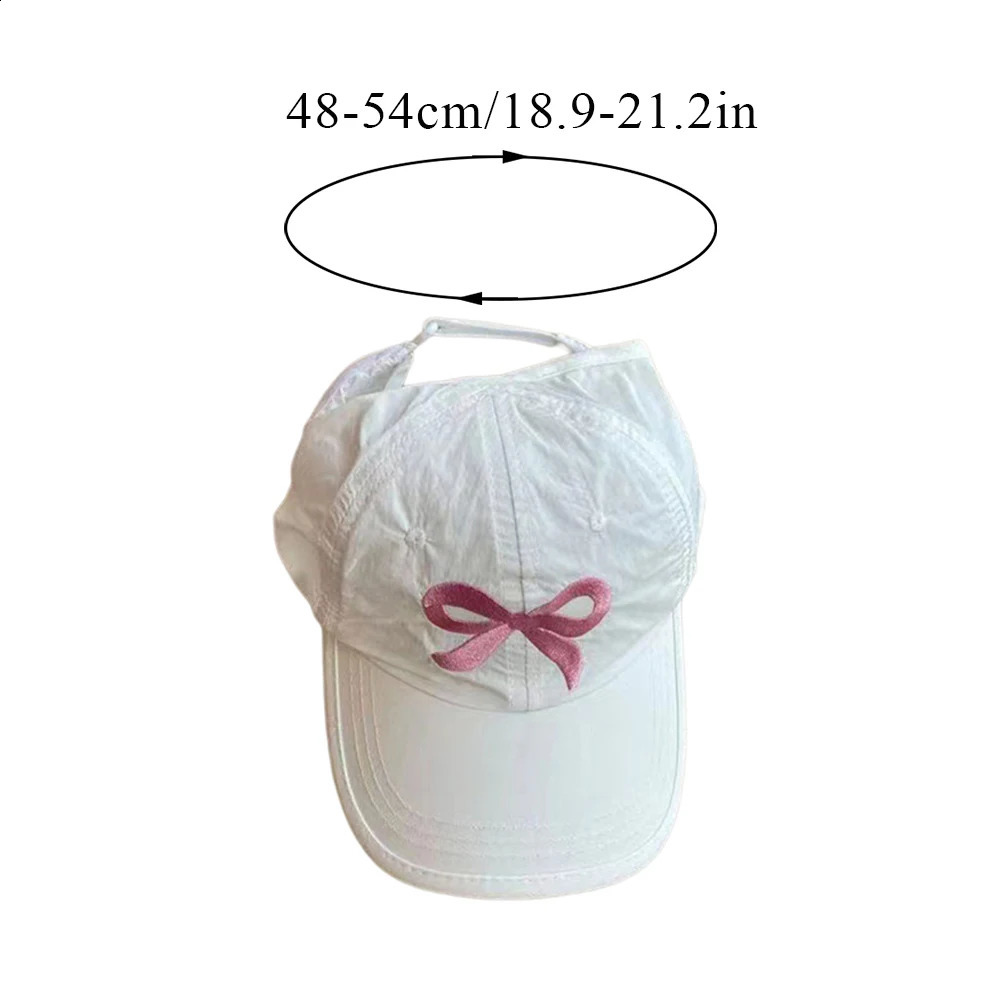 Sweet Bow Print High Ponytail Girls Hat Sun Hats Baseball Caps Adjustable Travel Caps Baby Children Peaked Caps Hat Visor Cap 250527