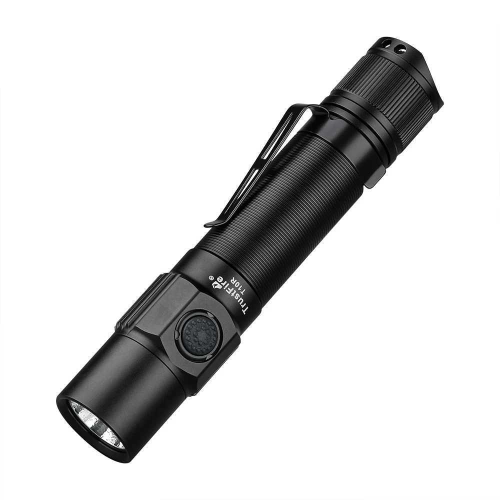 Trustfire T10R Tactical LED Flashlight 1800 Lumens Powerful Type C USB Rechargeable 18650 Torch Lamps High Power Lamp Dual Switch XJ250529