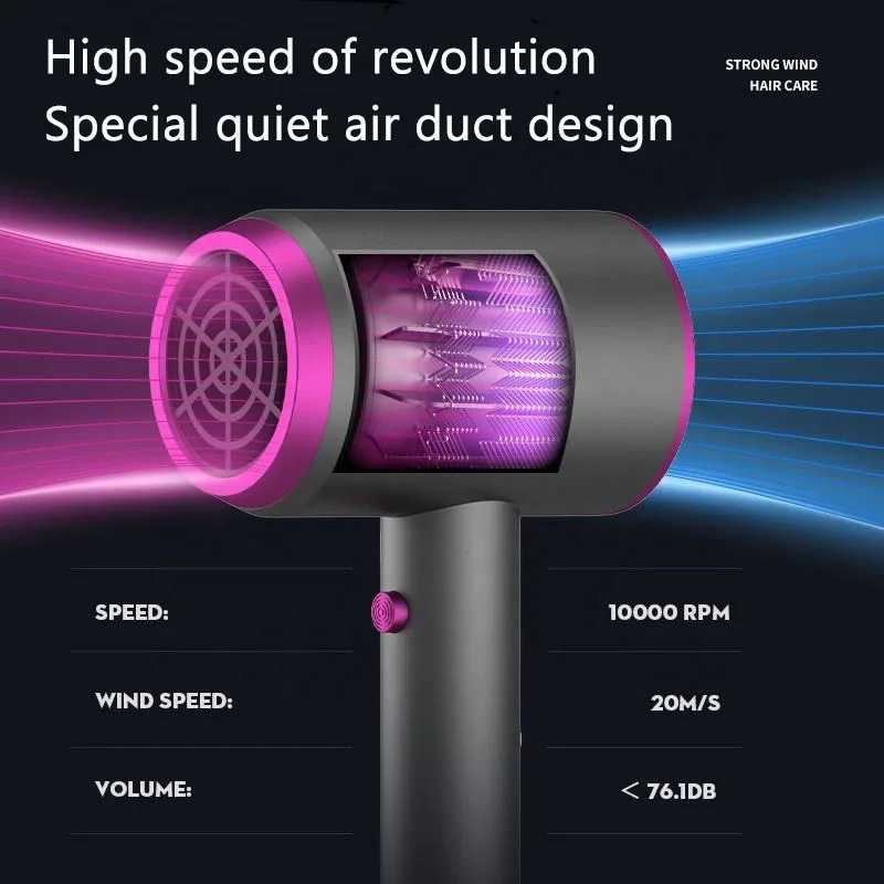 High quality professional ion hair dryer 1000W fast drying low noise hair dryer Portable hot and cold hair dryerXJ250528