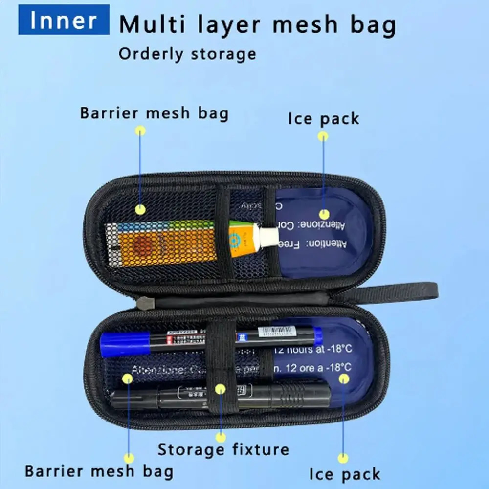 Simple PU Insulin Cooling Bag Waterproof Thermal Insulated Cooler Medicine Travel for Diabetics 250528