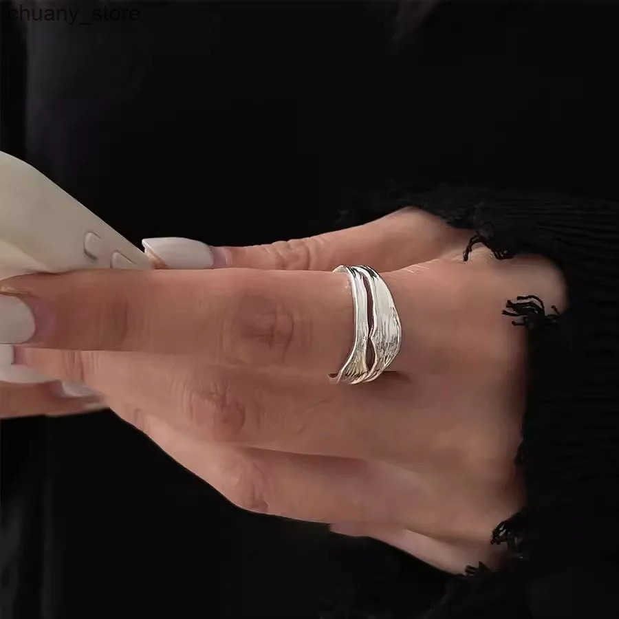 925 Sterling Silver Rings for Women Couple Minimalist Handmade Simple Letters Zircon Ring Party Jewelry Gift Prevent Allergy z250529WIDO