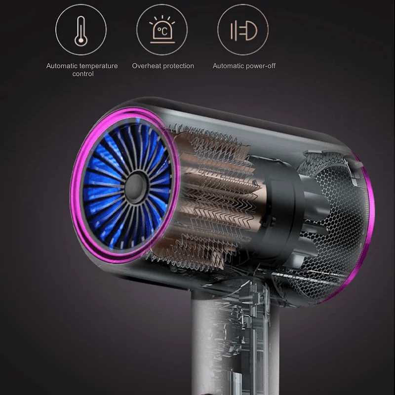 2000W Hair Dryer Negative Ion Protection Cold Hot Wind Speed Adjustable Multi-gear Drying Blow Barrel for Salon And Home UseXJ250528