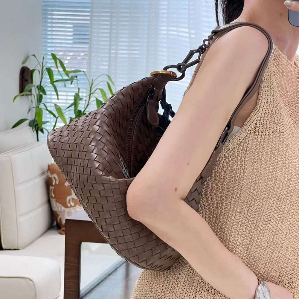 Tote Bag Braided Handbag Luxury Crescent Fashion Genuine Leather Women S Woven Handbag Large Capacity Underarm Bag Shoulder Bag