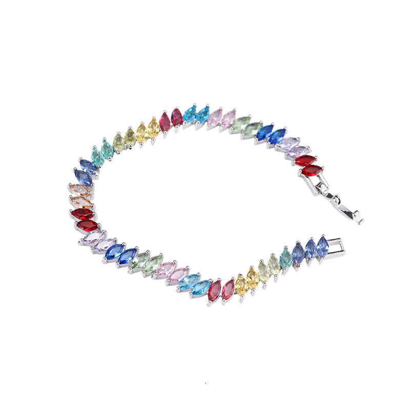 Fashion Colorful Zircon for Women Gentle Temperament High-end Light Bracelet Super Shiny Sweet Versatile Jewelry
