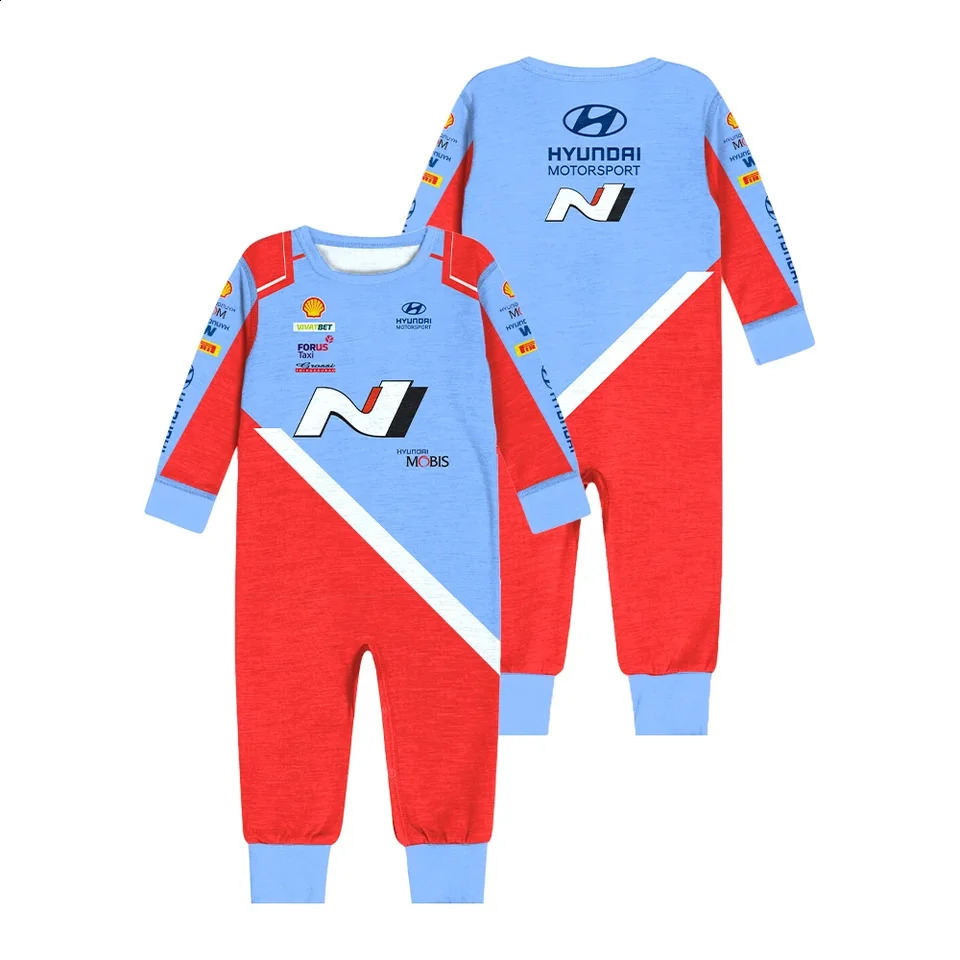 WRC Outdoor Extreme Sport Wild Racing 3D Print Fast Drying Breathable Baby Crawling Clothes Selling Baby Cotton Jumpsuit 250528