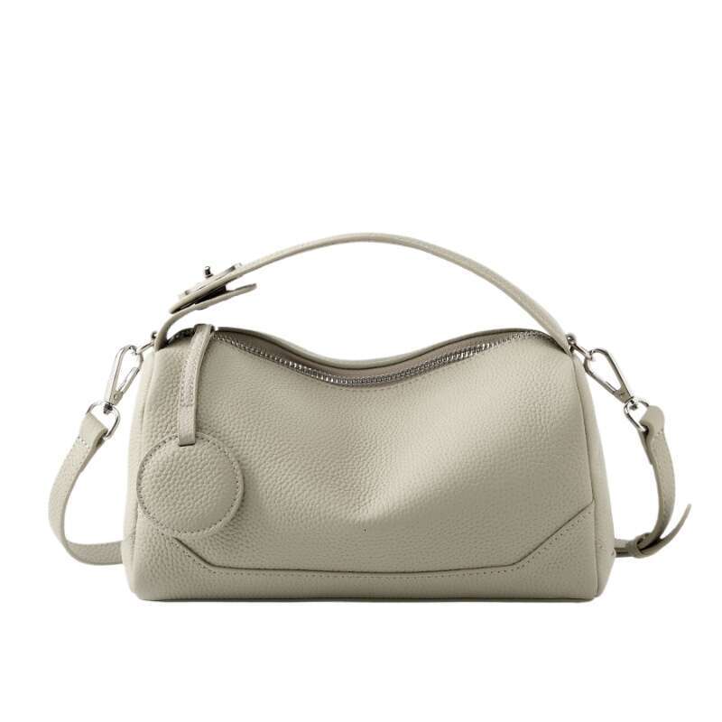 Designer Bag New Genuine Leather Crossbody Boston Bag Vegetable Tanned Cowhide Women Shoulder Elegant Buckle Handbag Black Brown