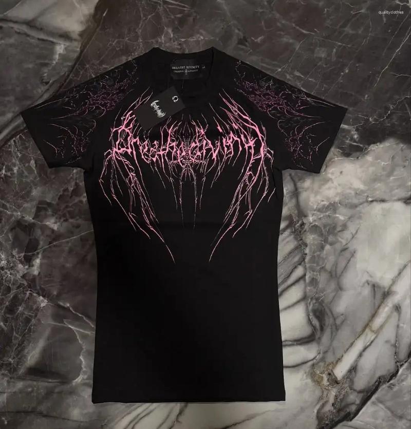 Men's T Shirts 2025 Breathedivinity Brand Compress Shirt Gothic Pattern Fitness Summer Breathable Quick Dry Men Gym Sportswear Trendy Tee