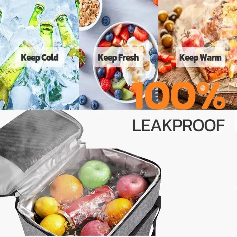 15L Picnic Bag Thermal Insulated Lunch Box Handbag Wine Beer Cooler Crossbody Shoulder Camping Food Container 250528