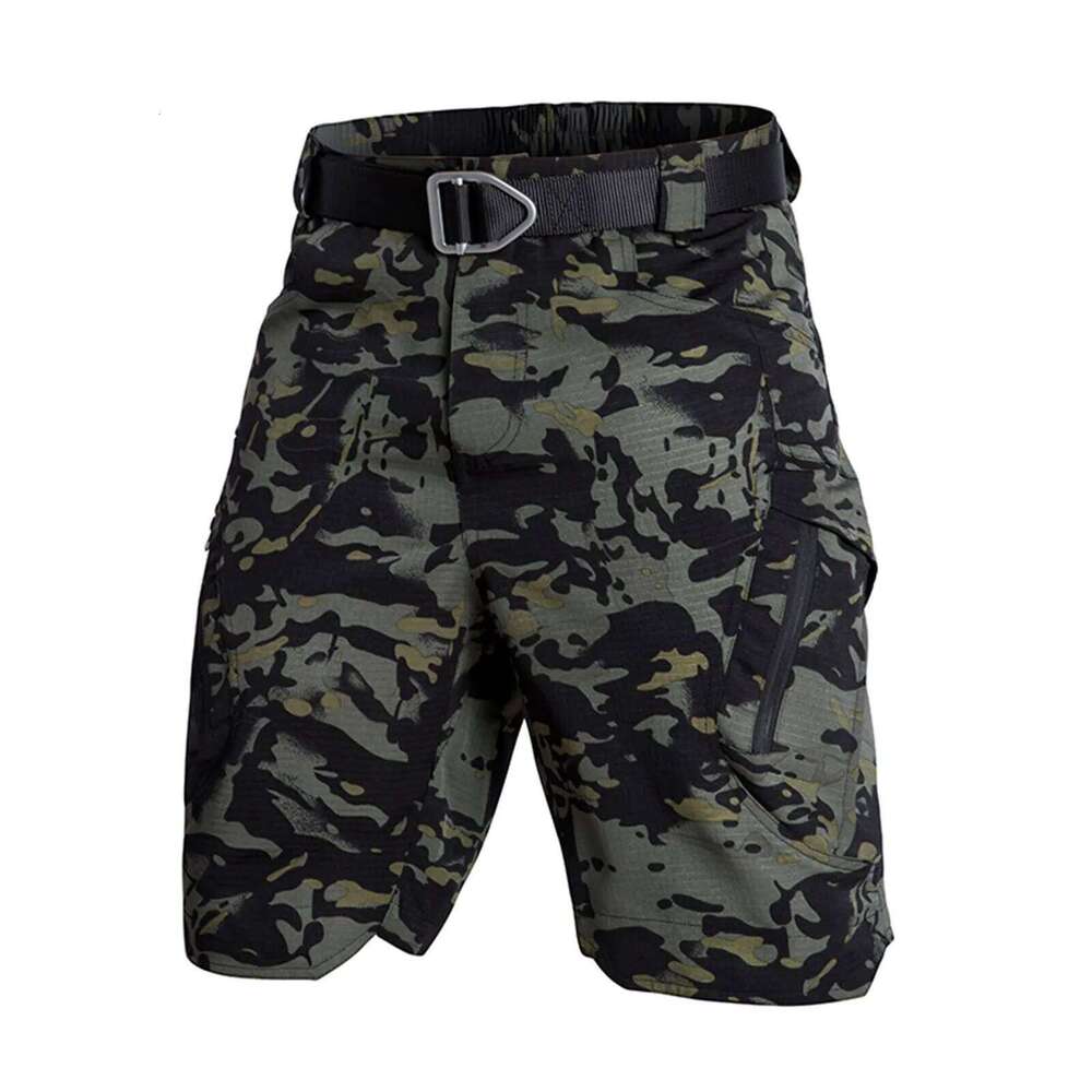 Women's Wear Solid Color Overalls Multi-Pocket Work Men's Loose Outdoor Sports Casual Shorts (Without Belt) Ropa Hombre