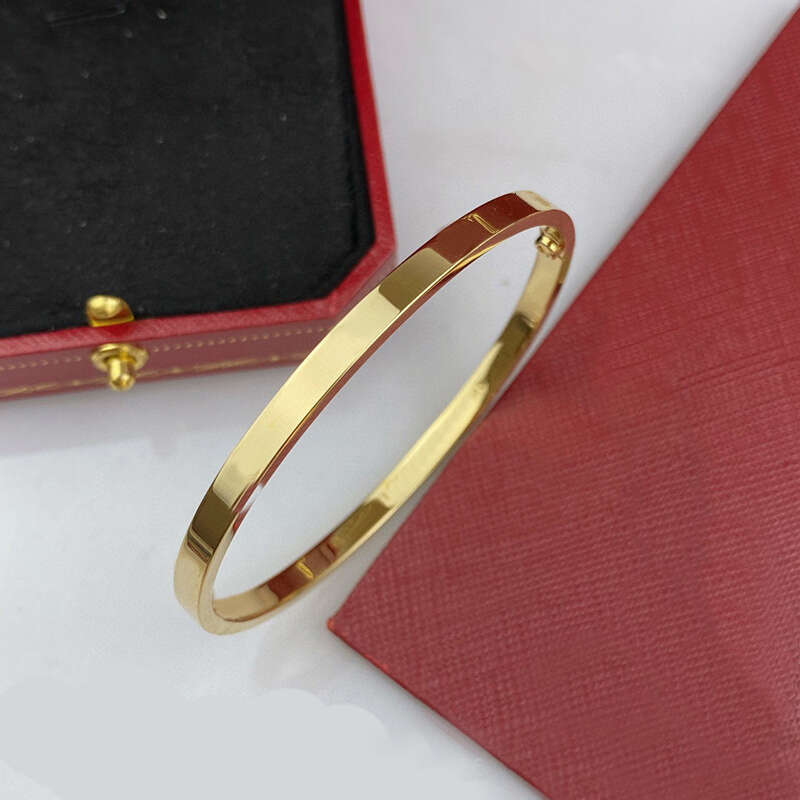 classic 4MM W narrow thin bracelet bangle designer for women men plated gold cuff bracelets designer plane with screwdriver luxury jewelry woman Christmas gift