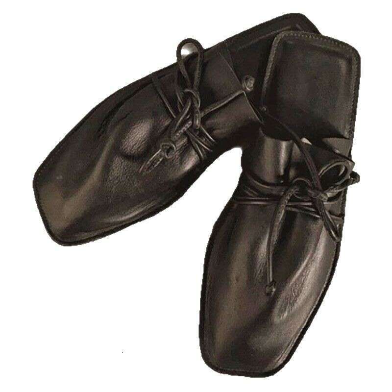 Genuine Leather Niche Square Closed Toe Half Slippers for Women Outdoor 2025 Spring Summer Fashion Lace-up Flat Sandals