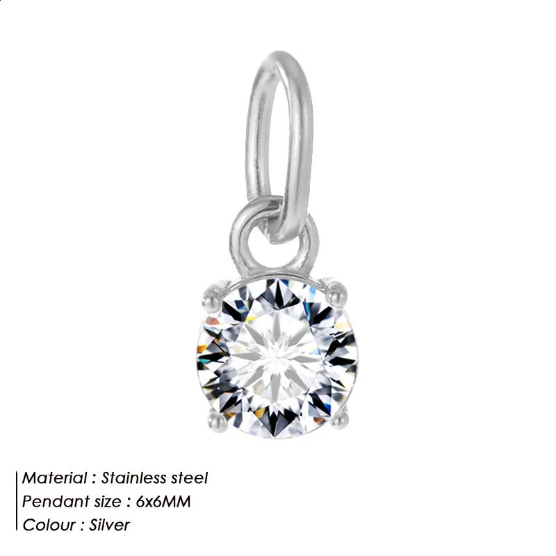 CARLIDANA Minimal Dainty Mini Small Charm Girl Boy 316L Stainless Steel Round Charms Pendants Necklace Jewelry Making 250519
