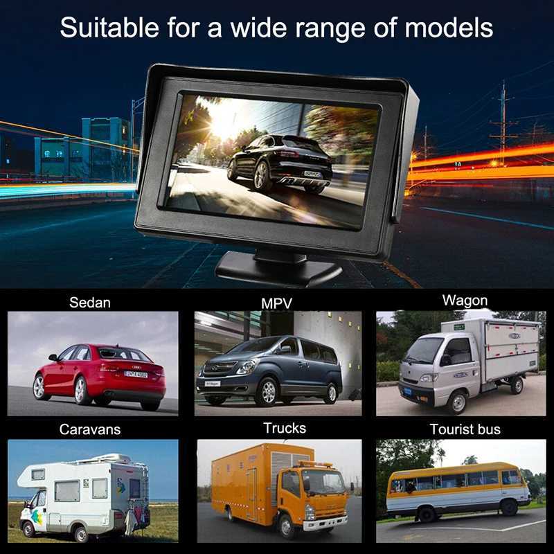 Car dvr Easy Installation 4.3Inch Rear View Camera Monitor Screen Reversing Camera for Car Parking System Camera for Vehicle R250529 S400