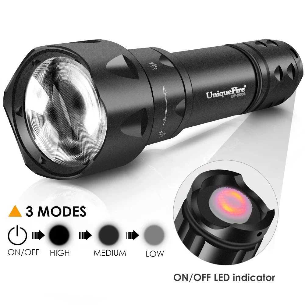 UniqueFire 2002 LED Flashlight T20 Pro Fresnel Lens Vcsel IR 940nm 850nm 810nm Zoom Hunter illuminator 3 Mode Night Vision TorchXJ250529
