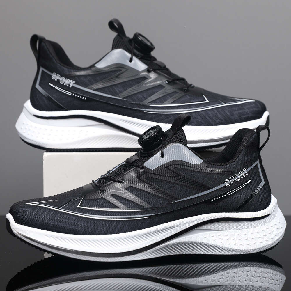 Men's 2025 Spring Summer New Button Sneakers Breathable Casual Mesh Non-Slip Boys Running Shoes