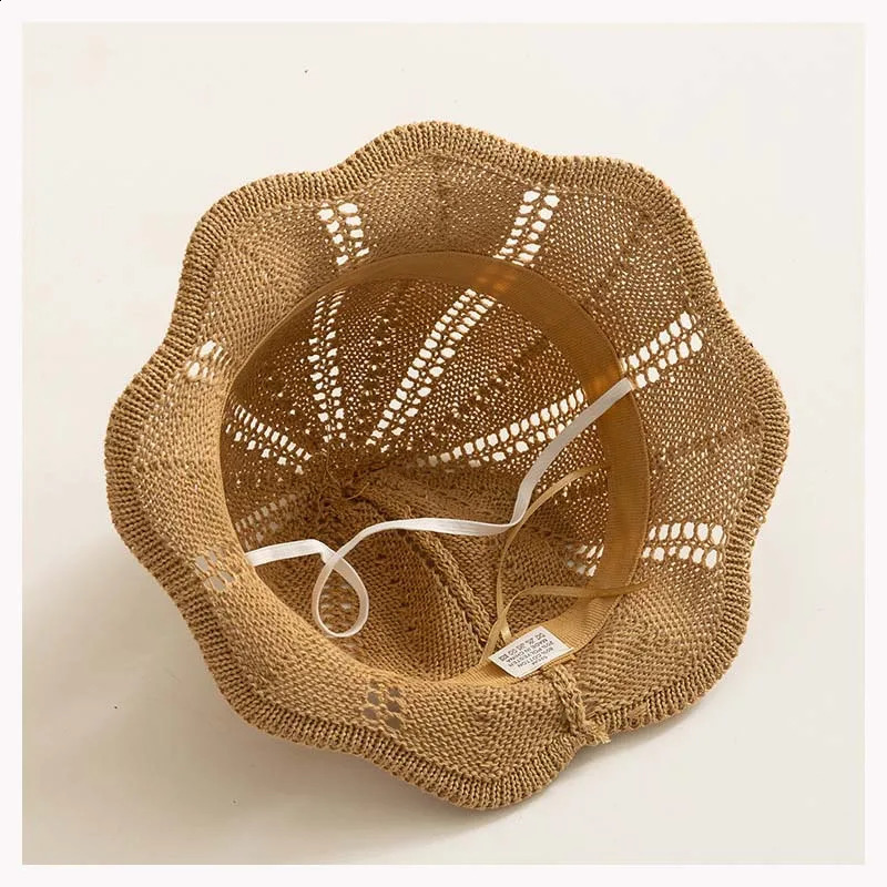 Arrived Baby Sun Hat Girls Mesh Fisherman Hat Outing Breathable Sun Protection Summer Cap Ruffled Flower Shape Bucket Cap 250527