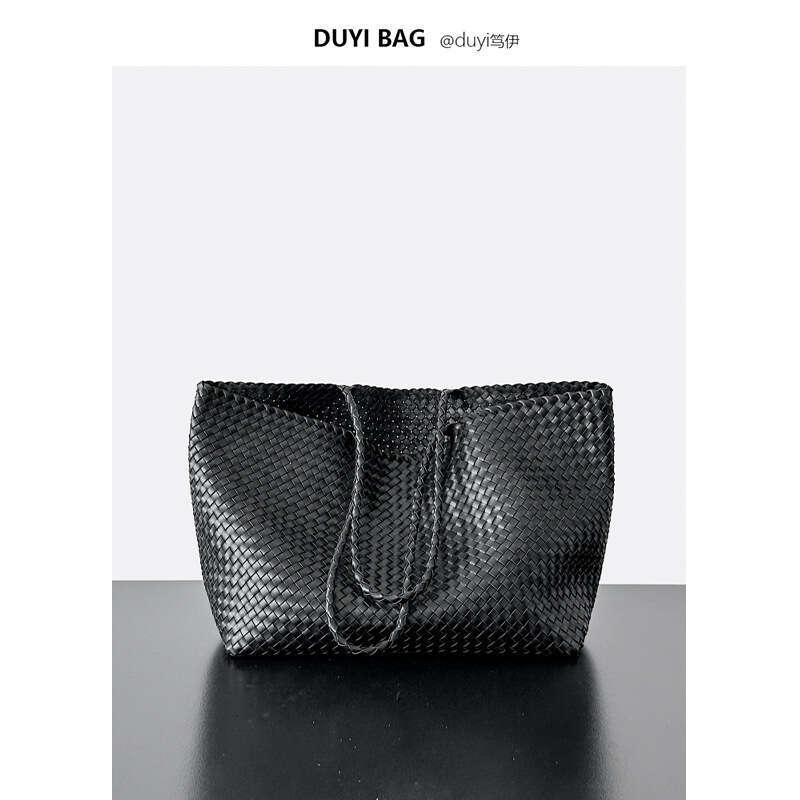 Tote Bag Braided Handbag Summer New Women S Handwoven Tote Large Capacity Genuine Leather Shoulder Short Trip Travel Bag Trendy Shoulder Bag