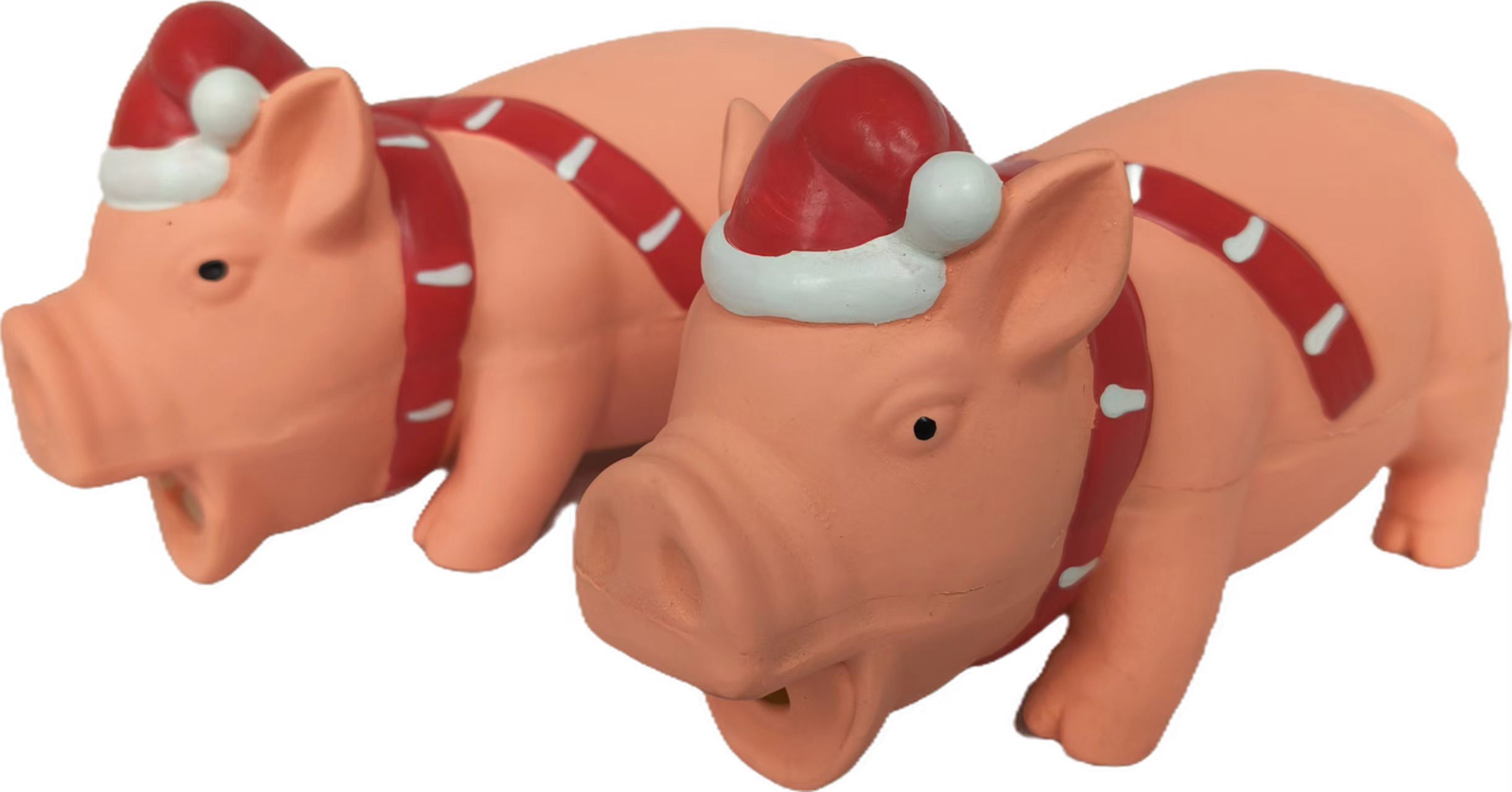 Christmas Chewy Pig Pet Toy Natural Latex with Chewable Texture - Perfect for Dogs as Christmas Gift 3pcs/Pack