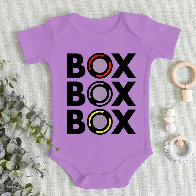 Box Box Box Tyre Compound n born Bodysuit Short Sleeve Jumpsuit Boy Girl Baby Clothes Soft Cotton Infant Romper 250528