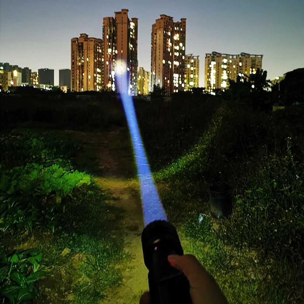 Metal Super Bright Long Range LED Flashlight Tactical Light Rechargeable Light Zoom Torch Camping Lantern Outdoor Waterproof XJ250529