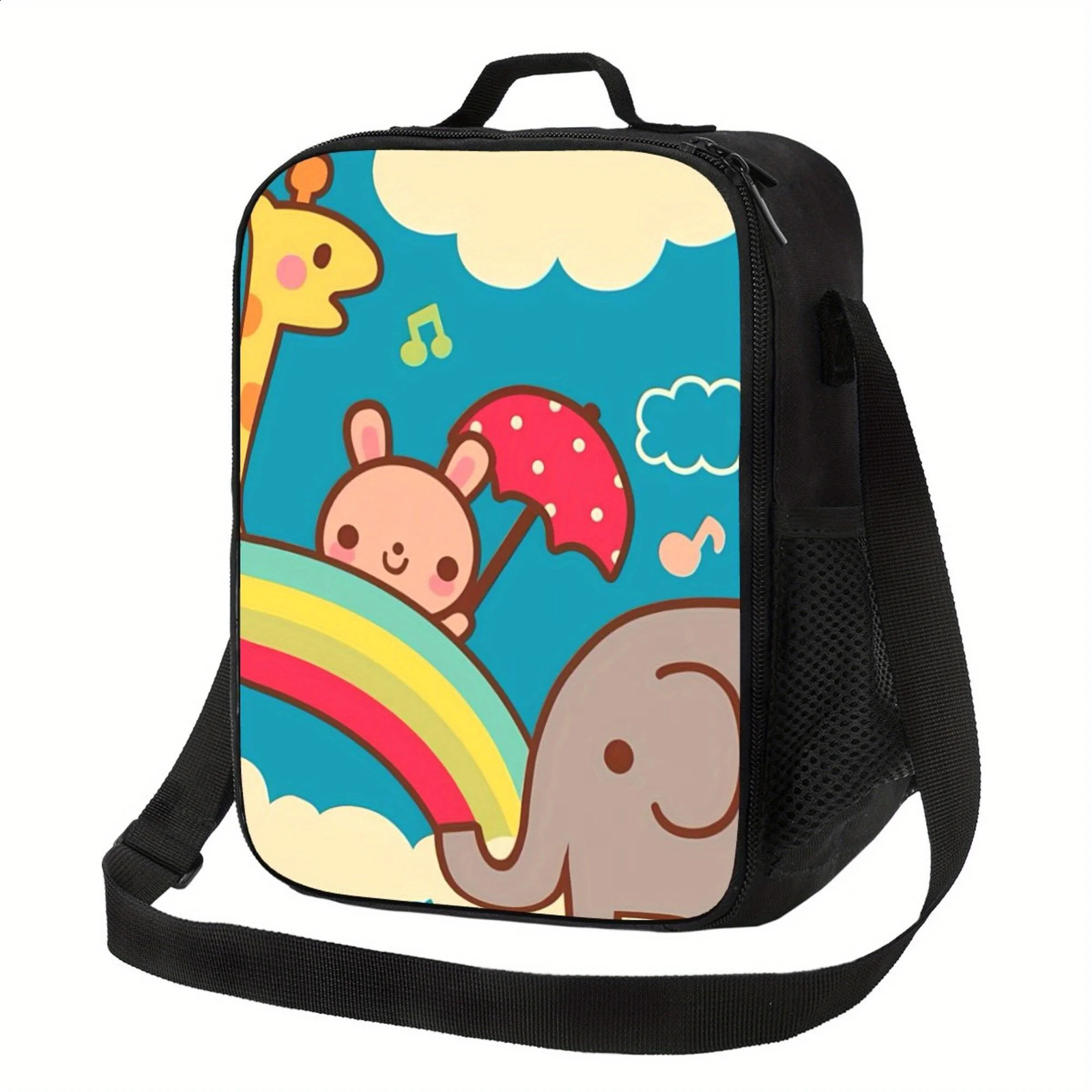 1pc Cute Rabbit Elephant Safari n Insulated Lunch Bag Waterproof Polyester Perfect for Camping Picnics 250528
