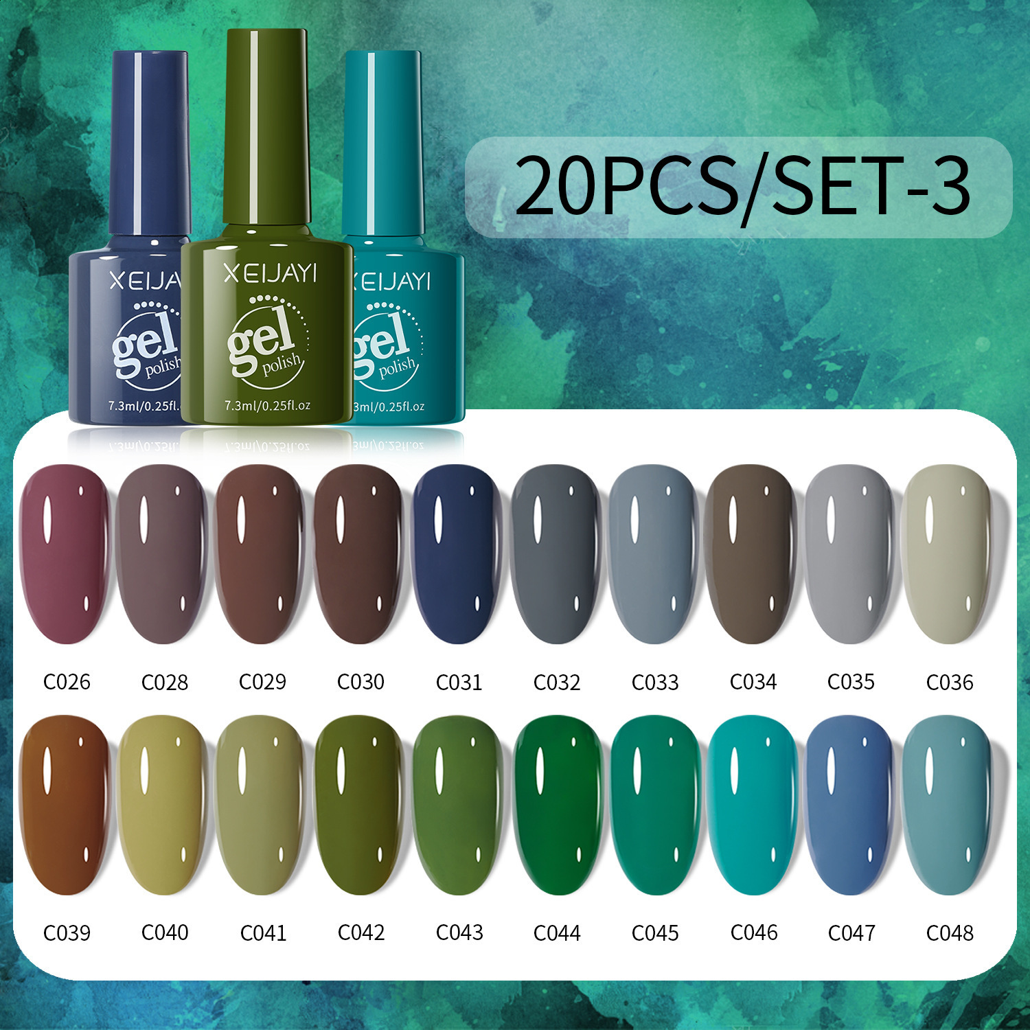 20 Colors Set 7.3ml Summer Trend 20 Colors Nail Gel 2024 New UV Gel Trendy Brightening Nail Art