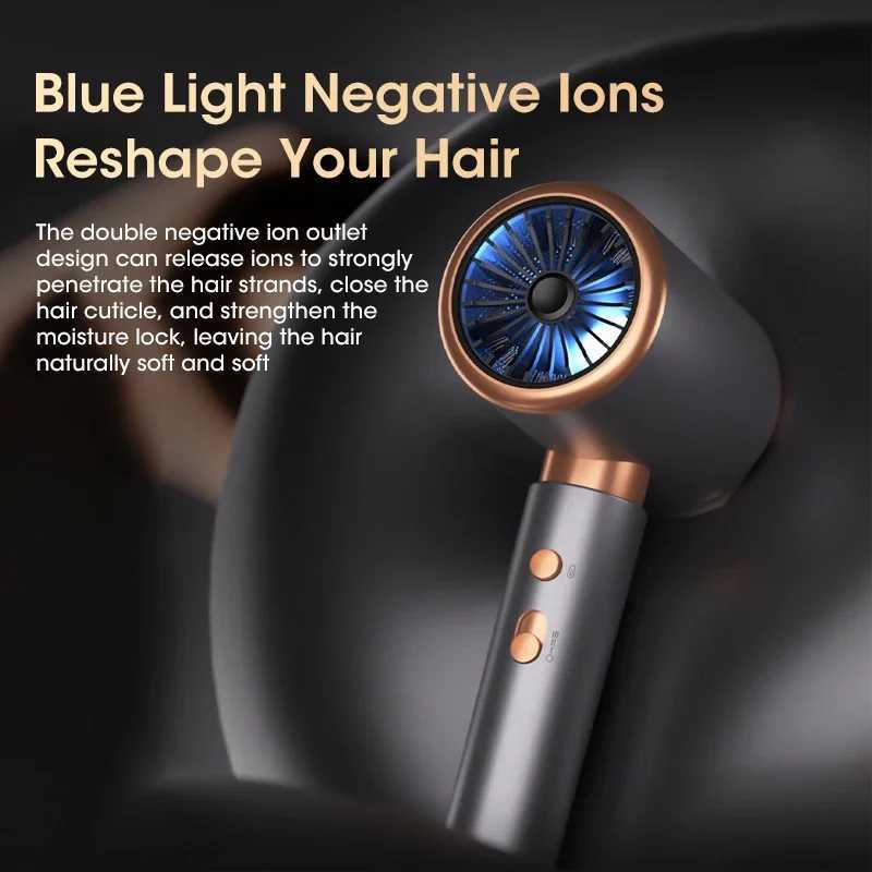 High Speed Hair Dryer 2400W Powerful Hair Dryer with Low Noise High Wind Speed Negative Ion Temperature Control for Hair CareXJ250528