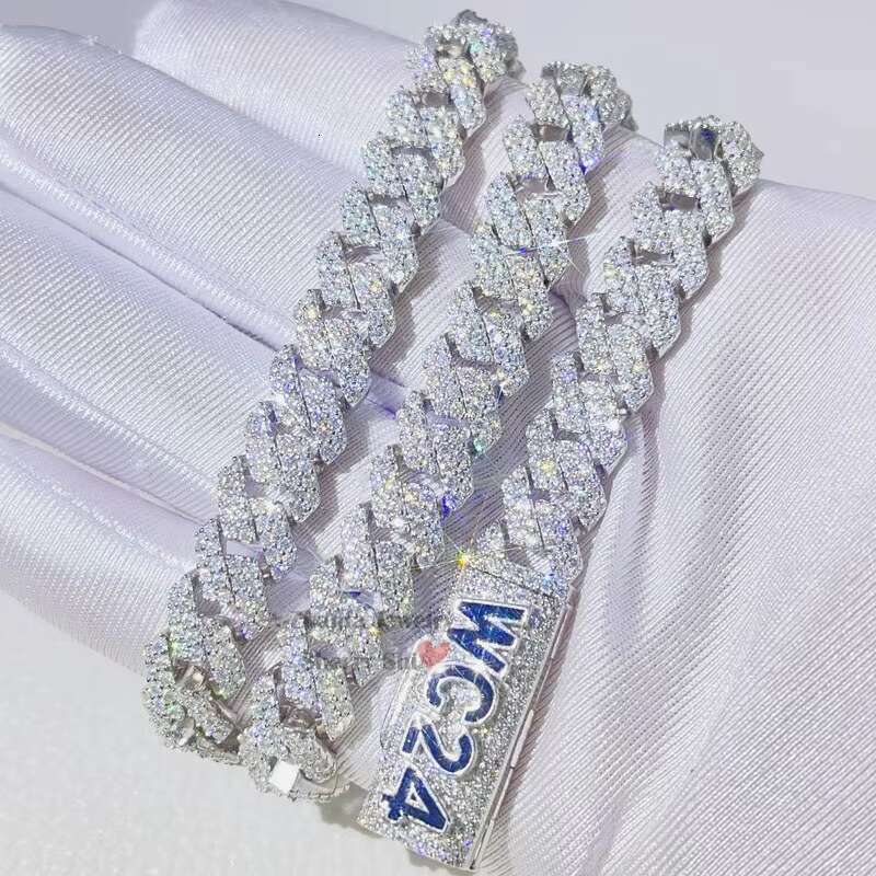 Zuanfa Jewelry Custom Made Name Clasp Miami VVS Moissanite Diamond 10MM Cuban Link Necklace Iced Out Cuban Chain