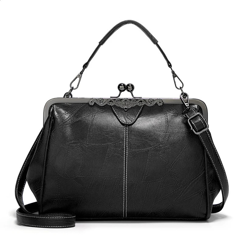 Vintage Simple Style Women Shoulder Bag High Quality PU Leather Lady Crossbody Fashion Boston n Handbag Tote Purse 250528