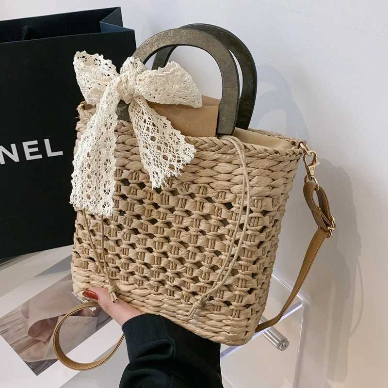Women Straw Basket Crossbody Bags Top Handle Shoulder Bags Casual Designer Rattan Woven Summer Travel Beach Bags Female Handbag XJ2520528