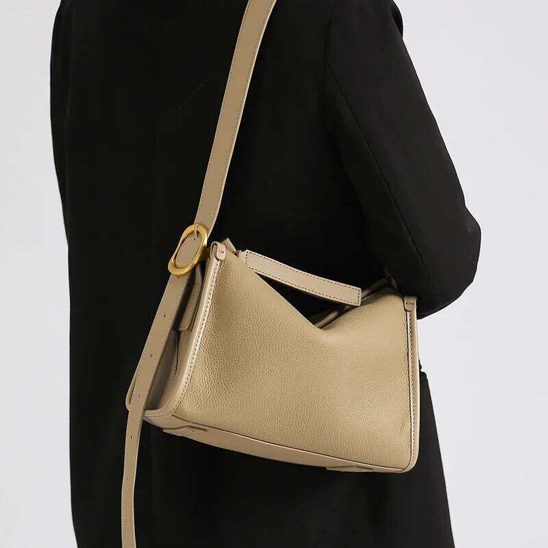 Women's Shoulder Genuine Cowhide Leather Casual Large Capacity Bucket Ladies Elegant Crossbody Bag Designer Supplier