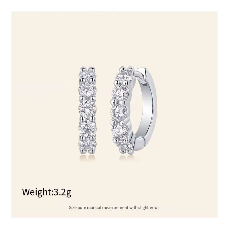Bulk in Stock Hoop Earrings 925 Sterling Silver D VVS1 3mm 0.1Ct Lab Grown Moissanite Earrings