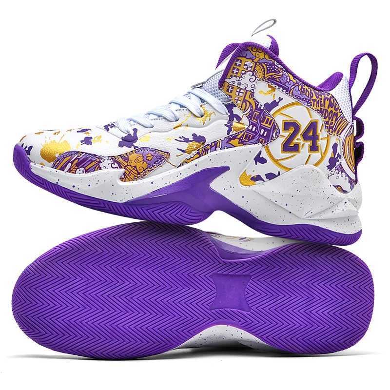 Mens Basketball Shoes Non-Slip Breathable Outdoor Shoes Fashion Graffiti Training Shoes W250529