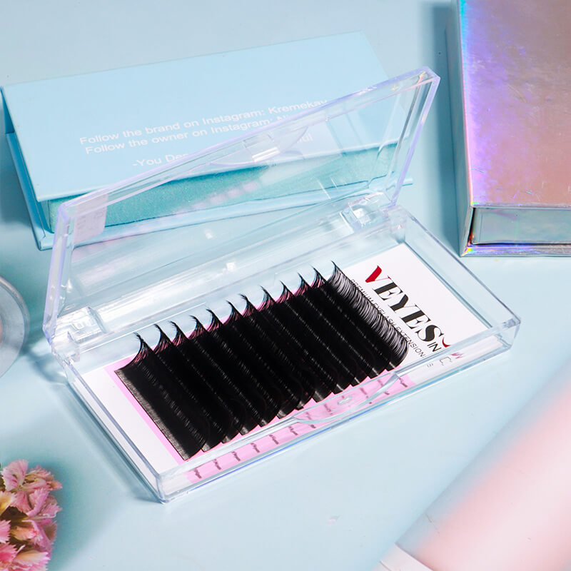 Veyes Cashmere Individual Matte Black Eyelash Extension Trays Cruelty Vegan Supplies Wholesale Volume Eyelash Extension