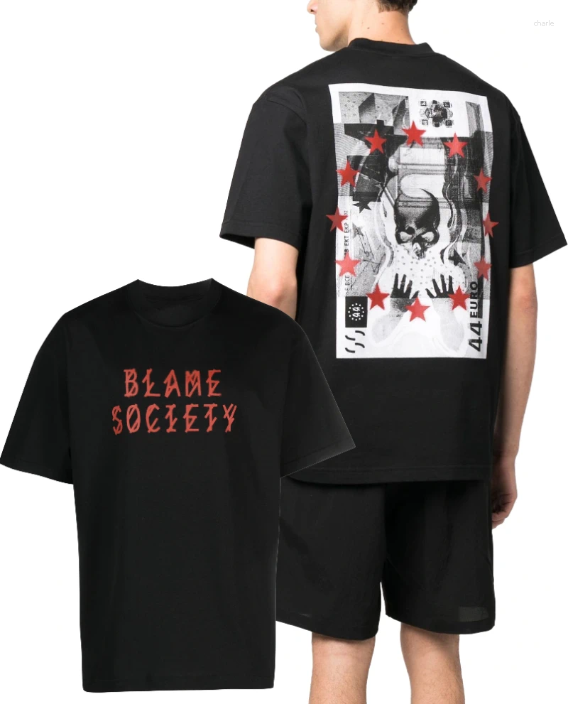 Men's T Shirts 44 LABEL GROUP Print T-shirt Women's Summer German Trendy Short Sleeves Casual Cotton Oversized Tee Man Women Unisex Tees