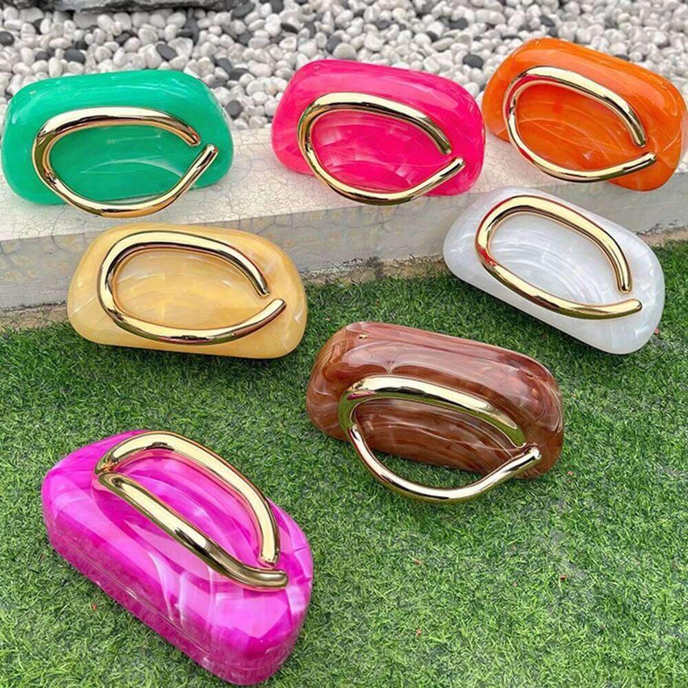 Women's Bags Designer Candy Color Metall Handle Handbag Acrylic Box Bags For Women Party Wedded Evening Clutch Ladies Shoulder Crossbody Bag