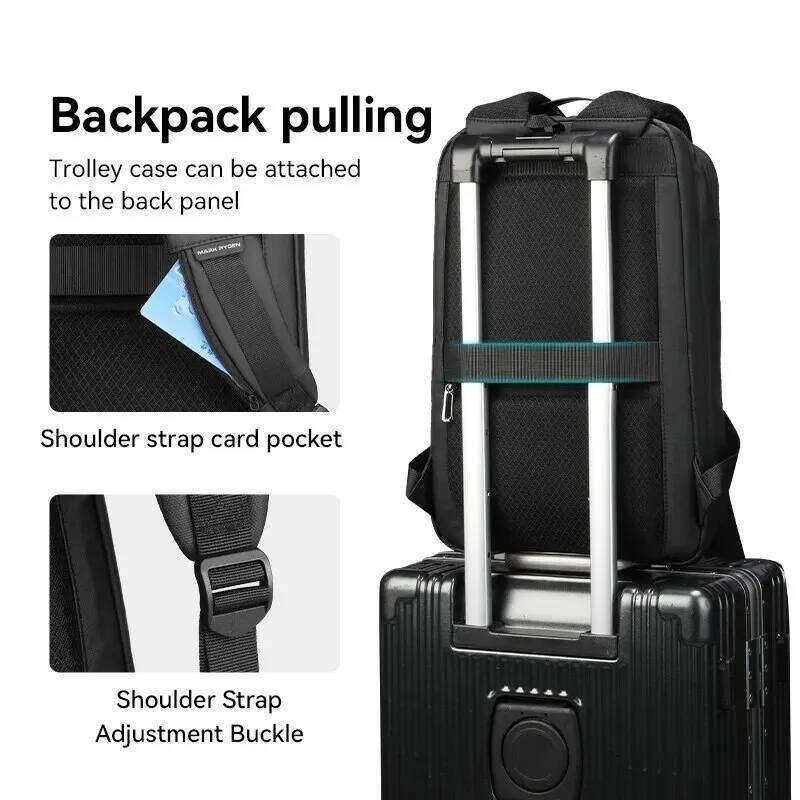MARK RYDEN Slim Laptop for Men Business Minimalist Backpack YKK Zipper Scratch Resistant With USB