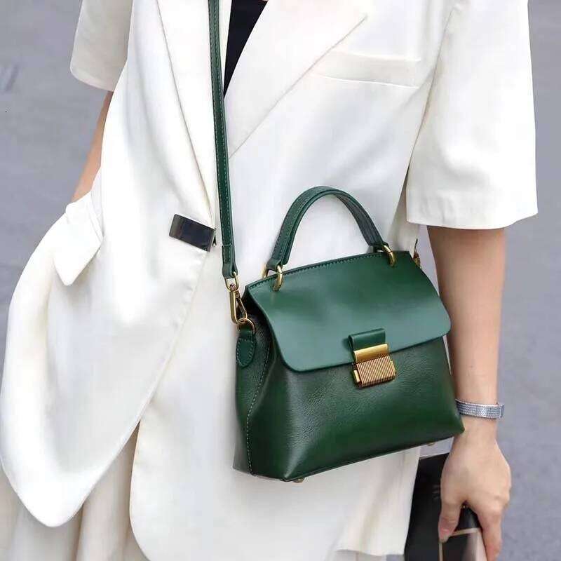 Designer Bag Vintage Cow Leather Women Handbags Quality Messenger Satchels Fashion Commuter Shoulder Crossbody Solid Color