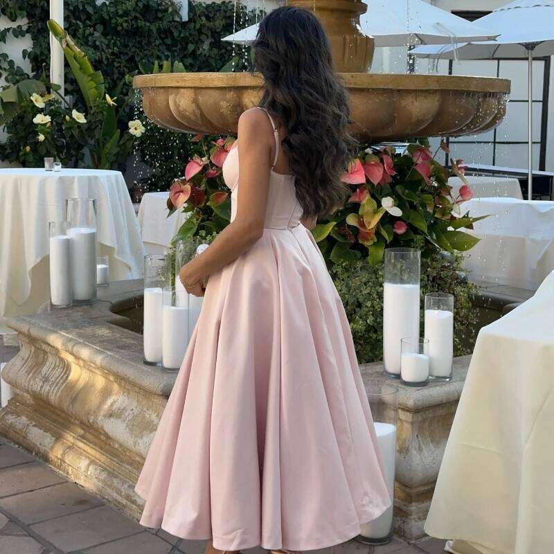Suninheart Summer Flare Midi Elegant 2025 New Arrivals Spaghetti Strap Bustier Dress Women