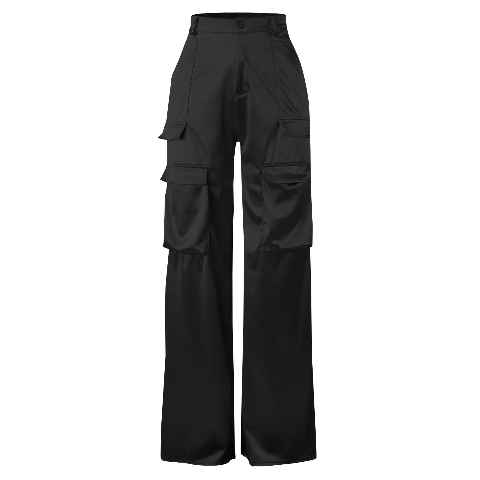 Sweatpants For Women Cargo Pants Muilt Pocket Casual Loose High Rise Satin Track Suit Female Oversized Trousers 250529Z