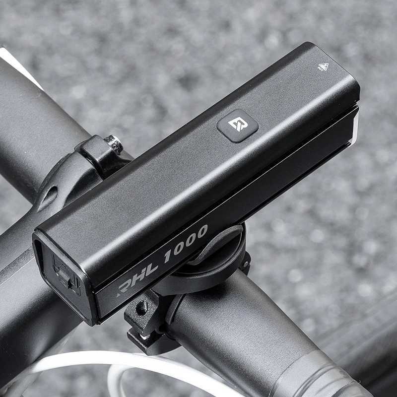 ROCKBROS Bicycle Light Ultralight 1000 Lumens Cycling Headlight Aluminum Alloy IPX6 Waterproof Front Flashlight Bike Accessories XJ250529