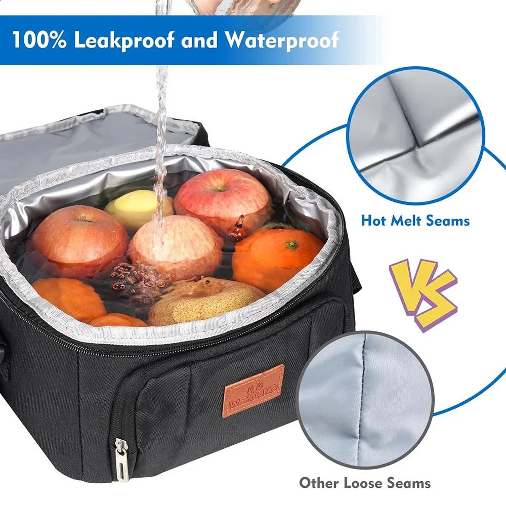 Multifunctional Double Layer Tote Cooler Lunch Bags for Women Men Large Capacity Travel Picnic Box with Shoulder Strap 250528