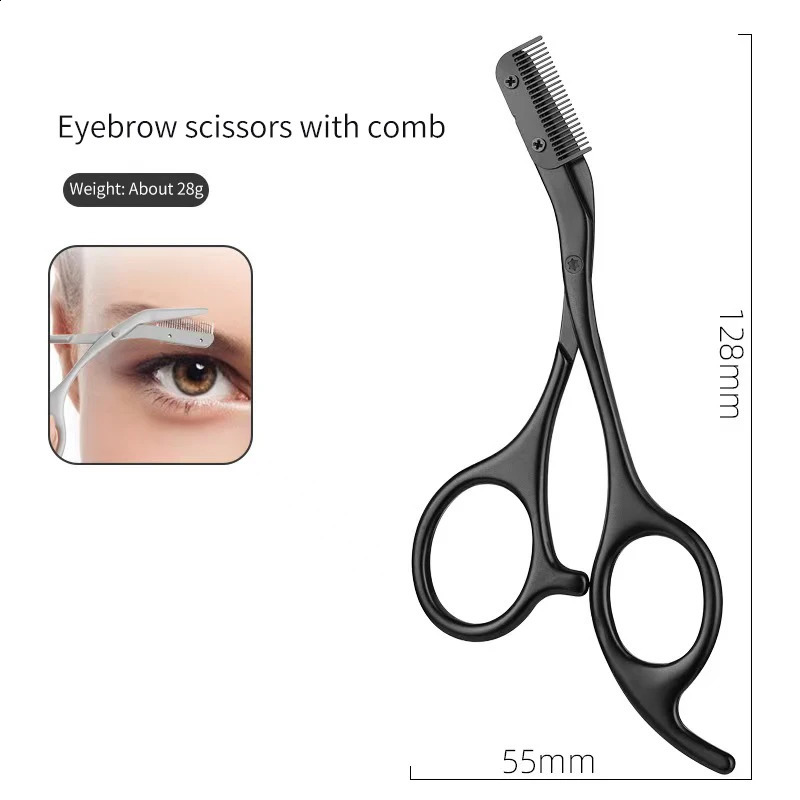 Eyebrow Scissors For Men And Women Makeup Tools One Metal Texture With Comb Razor Beauty Stainless Steel 250516